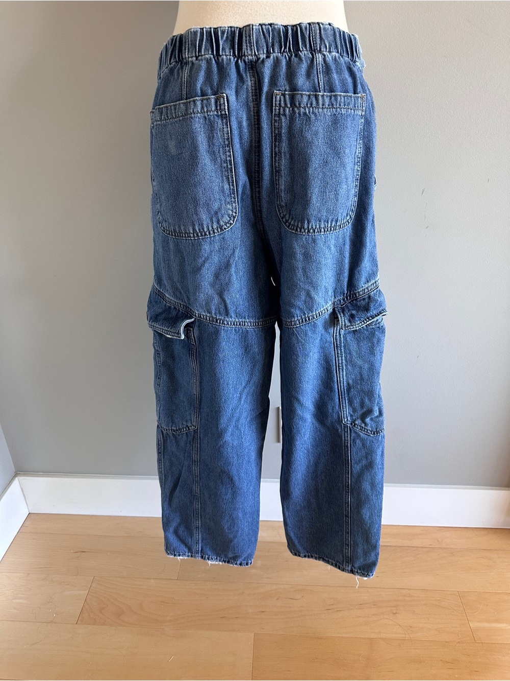 We The Free Medium Blue Wide-Leg Carpenter Jeans with Button Fly - Picture 2 of 4